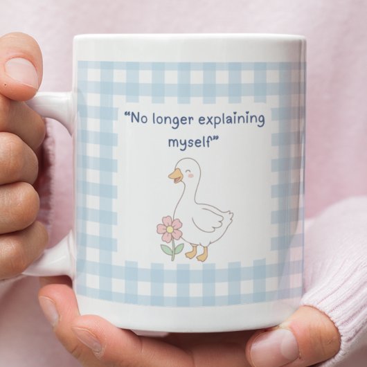 Funny Goose with Blue Gingham Charm Kaffeetasse