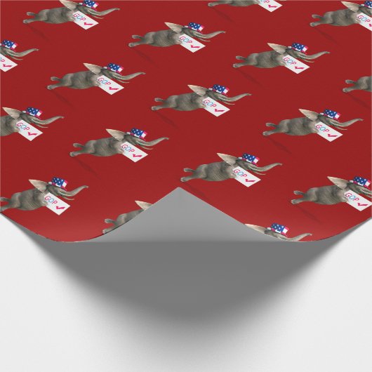 Funny GOP Elephant Geschenkpapier (Ecke)