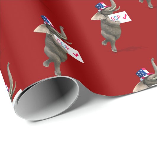 Funny GOP Elephant Geschenkpapier (Rolleneckpunkt)