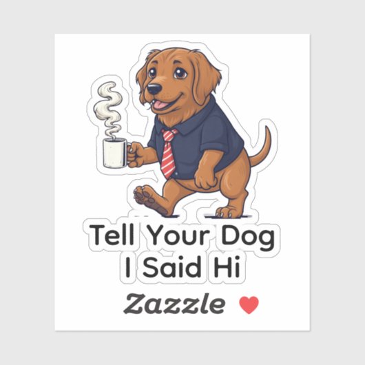 Funny Gordon Setter Dog Business Suit Coffee  Aufkleber (Blatt)