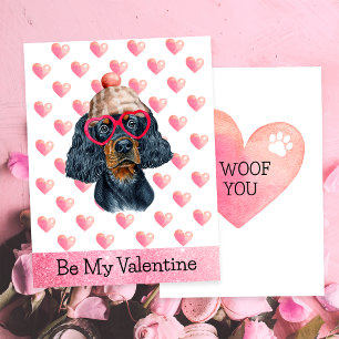 Funny Gordon Setter I Woof You Dog Valentinstag Feiertagskarte