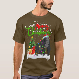 Funny Gorilla Animal Lover Xmas Lighting Gorilla C T-Shirt