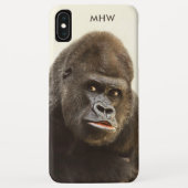 Funny Gorilla benutzerdefinierte Monogramm-Telefon Case-Mate iPhone Hülle (Rückseite)