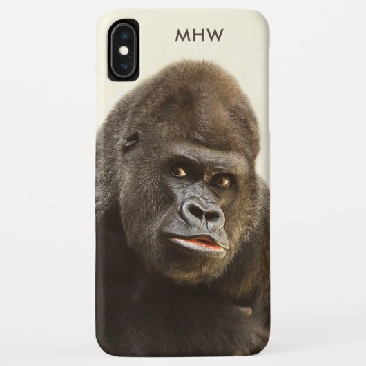 Funny Gorilla benutzerdefinierte Monogramm-Telefon Case-Mate iPhone Hülle (Rückseite)