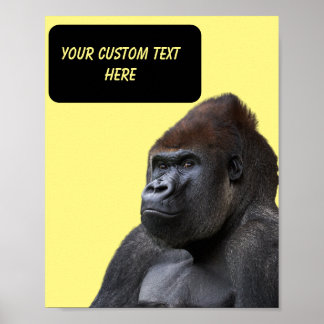 Funny Gorilla benutzerdefinierter Text und Foto-Po Poster