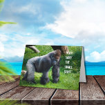 Funny Gorilla Birthday Karte<br><div class="desc">The king of the jungle,  the mighty Silverback gorilla,  wants to sincerely wish someone a happy birthday. Customize all the text,  front and inside,  with your very own. Simply benutzt das Templates at right.</div>