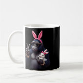 Funny Gorilla Bunny Cool Ostern, Niedlich & amp; E Kaffeetasse (Links)