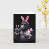 Funny Gorilla Bunny Cool Ostern, Niedlich & amp; E Karte (Gelbe Blume)
