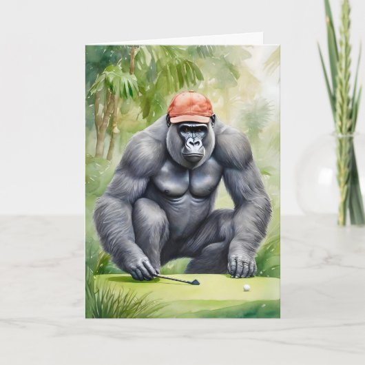 Funny Gorilla Club Golf spielen Karte (Vorderseite)