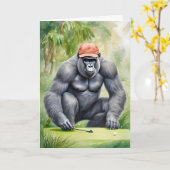Funny Gorilla Club Golf spielen Karte (Gelbe Blume)