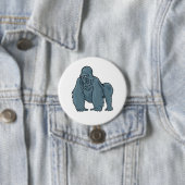 Funny Gorilla Cool Blue Ape Tierdesign Button (Beispiel)