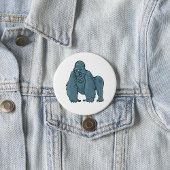 Funny Gorilla Cool Blue Ape Tierdesign Button