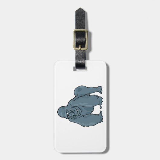 Funny Gorilla Cool Blue Ape Tierdesign Gepäckanhänger (Vorderseite vertikal)