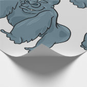 Funny Gorilla Cool Blue Ape Tierdesign Geschenkpapier (Ecke)