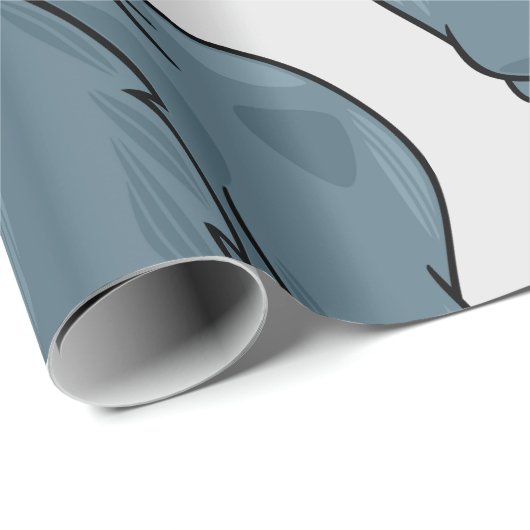 Funny Gorilla Cool Blue Ape Tierdesign Geschenkpapier (Rolleneckpunkt)