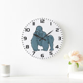 Funny Gorilla Cool Blue Ape Tierdesign Große Wanduhr
