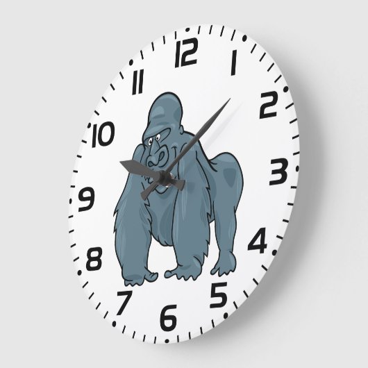 Funny Gorilla Cool Blue Ape Tierdesign Große Wanduhr (Winkel)