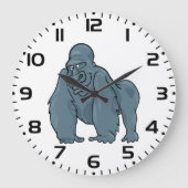 Funny Gorilla Cool Blue Ape Tierdesign Große Wanduhr (Vorderseite)