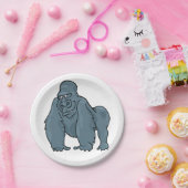 Funny Gorilla Cool Blue Ape Tierdesign Pappteller (Party)