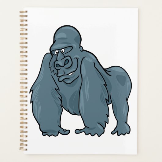 Funny Gorilla Cool Blue Ape Tierdesign Planer (Vorderseite)