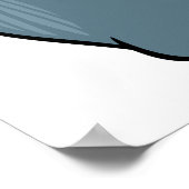 Funny Gorilla Cool Blue Ape Tierdesign Poster (Ecke)