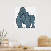 Funny Gorilla Cool Blue Ape Tierdesign Poster (Küche)