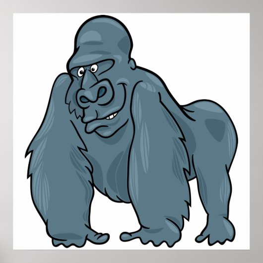 Funny Gorilla Cool Blue Ape Tierdesign Poster (Vorne)