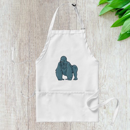 Funny Gorilla Cool Blue Ape Tierdesign Schürze