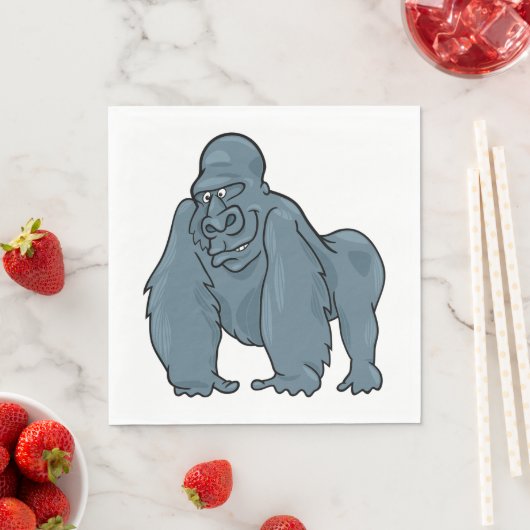 Funny Gorilla Cool Blue Ape Tierdesign Serviette (Beispiel)