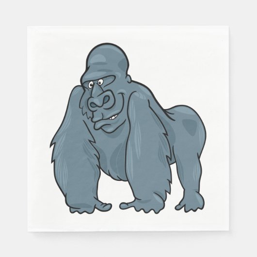 Funny Gorilla Cool Blue Ape Tierdesign Serviette (Vorderseite)