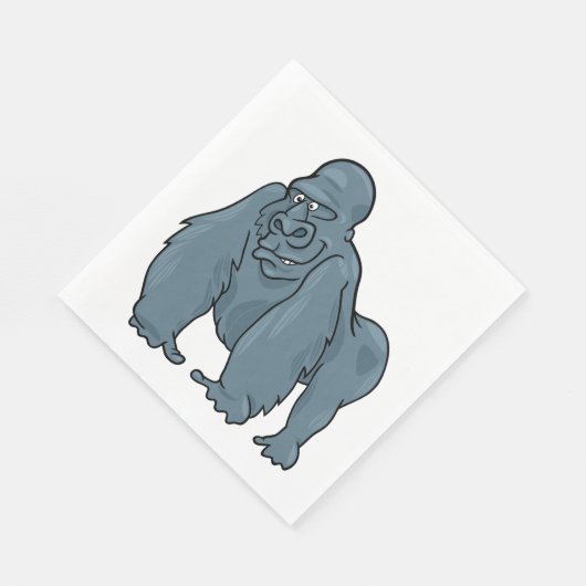 Funny Gorilla Cool Blue Ape Tierdesign Serviette (Ecke)