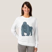 Funny Gorilla Cool Blue Ape Tierdesign T-Shirt (Vorne ganz)