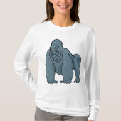 Funny Gorilla Cool Blue Ape Tierdesign T-Shirt (Vorderseite)