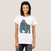 Funny Gorilla Cool Blue Ape Tierdesign T-Shirt (Vorne ganz)