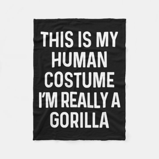Funny Gorilla Costume Shirt Halloween Adults Kids  Fleecedecke (Vorderseite)