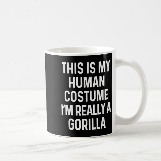 Funny Gorilla Costume Shirt Halloween Adults Kids Kaffeetasse (Rechts)