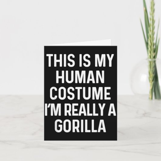 Funny Gorilla Costume Shirt Halloween Adults Kids Karte (Vorderseite)