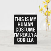 Funny Gorilla Costume Shirt Halloween Adults Kids Karte (Gelbe Blume)