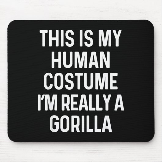 Funny Gorilla Costume Shirt Halloween Adults Kids  Mousepad (Vorne)