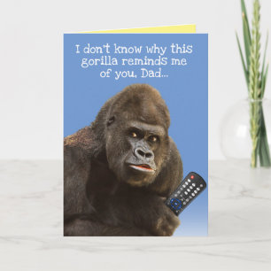 Funny Gorilla mit Ferne Kontrolle Vatertag Karte