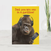 Funny Gorilla mit Ferne und Headset Vaterschaft Karte (Vorderseite)