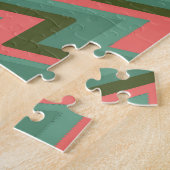 Funny Gorilla Pink Green Zickzack Puzzle (Seite)