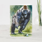 Funny Gorilla Playing Golf Blank Gruß Karte (Vorderseite)