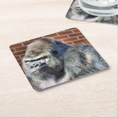 FUNNY GORILLA RECHTECKIGER PAPPUNTERSETZER (angewinkelt)