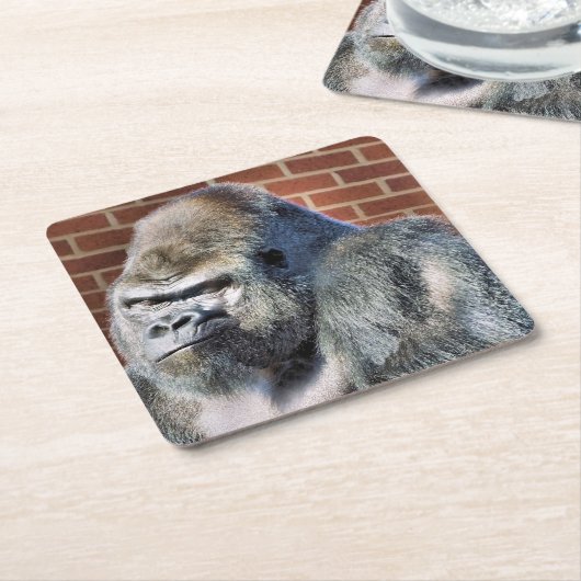 FUNNY GORILLA RECHTECKIGER PAPPUNTERSETZER (angewinkelt)