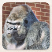 FUNNY GORILLA RECHTECKIGER PAPPUNTERSETZER (Vorderseite)