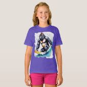 Funny Gorilla Surfing T - Shirt (Vorne ganz)