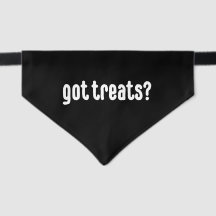 Funny Got Leckereien Weiß auf Black Dog Bandana