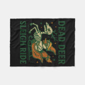 Funny Goth Christmas Pun Y Reindeer Skeleton Xmas  Fleecedecke (Vorderseite (Horizontal))