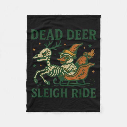Funny Goth Christmas Pun Y Reindeer Skeleton Xmas  Fleecedecke (Vorderseite)